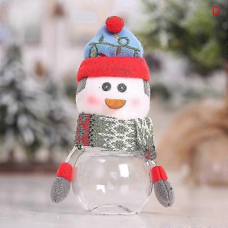 Santa Claus Snowman Candy Jar Empty Chocolate Cookie Candy Box Storage Bottle