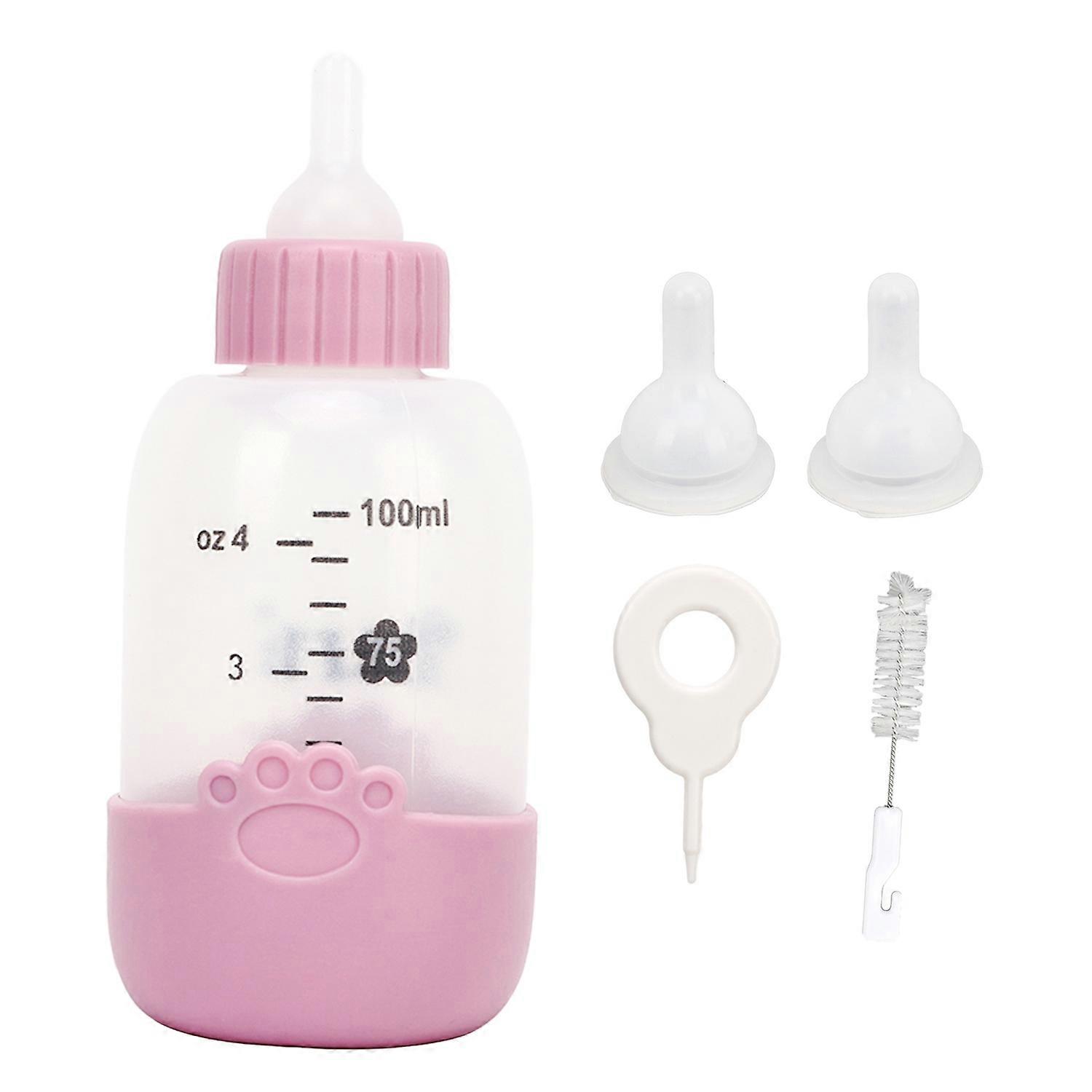 100ml Pet Nursing Bottle Universal Paw Pattern Silicone Pet Milk Feeding Bottle Kit for Puppy Cat Pi
