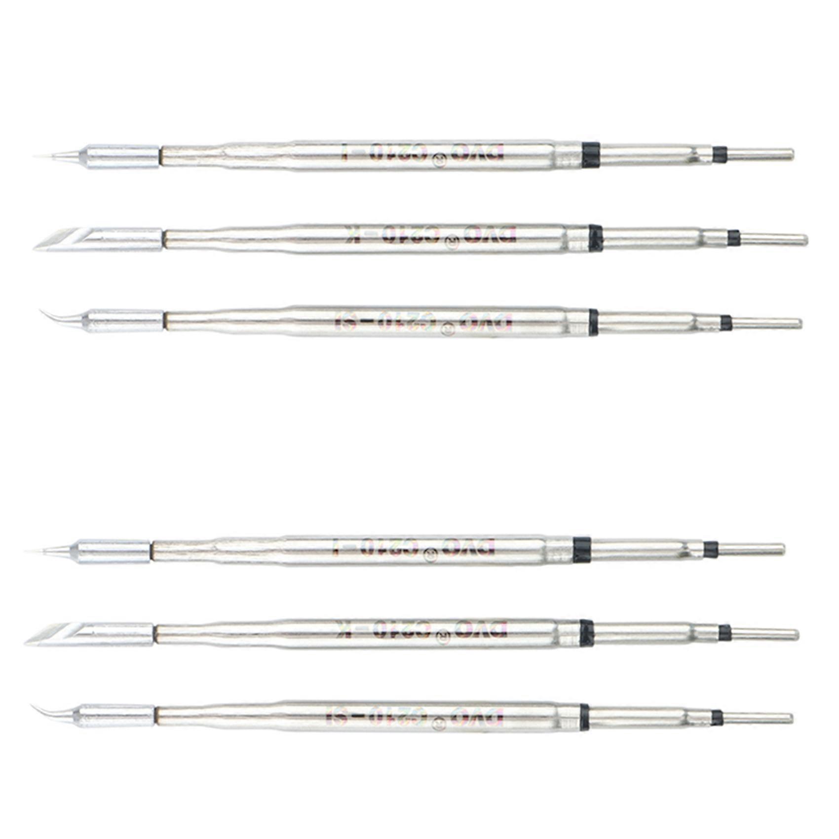  6Pcs for C210 Soldering Tips Welding Iron Head for Tips T210 Handle CD-2SD/2SHE Handle Solder Stati