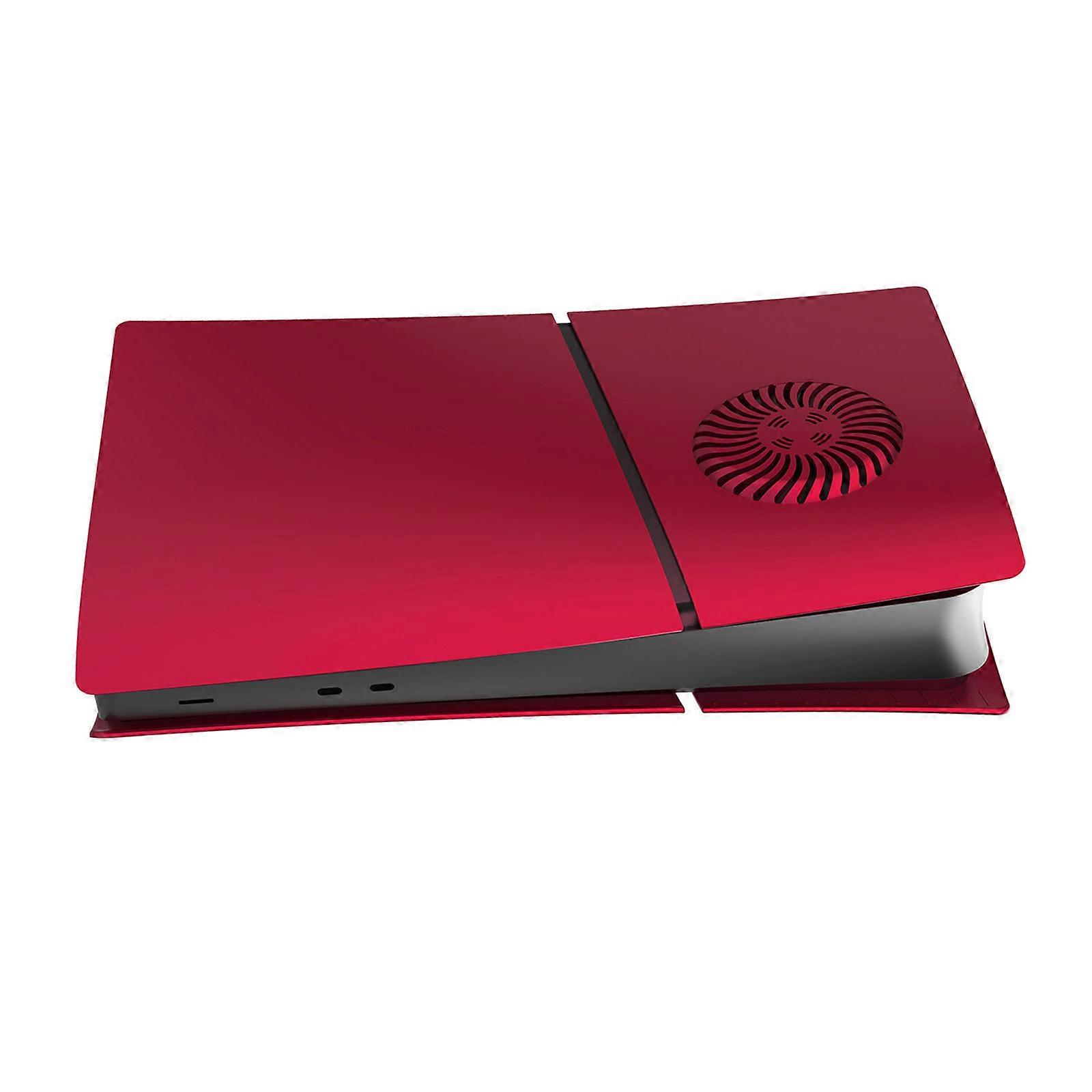 Console Faceplate with Heatsink Hole Non Scratch Protector Cover Replacement Dustproof Case for Slim Digital Version  Red