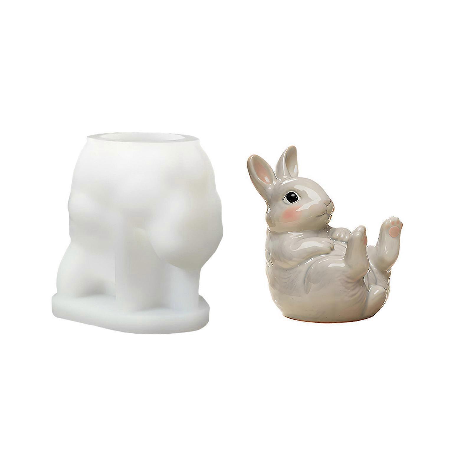 Elastic Silicone Rabbit Shape Mold Adorable Phone Stands Moulds Suitable for Decors Gifts and Craft Projects Enthusiasts Multicolor