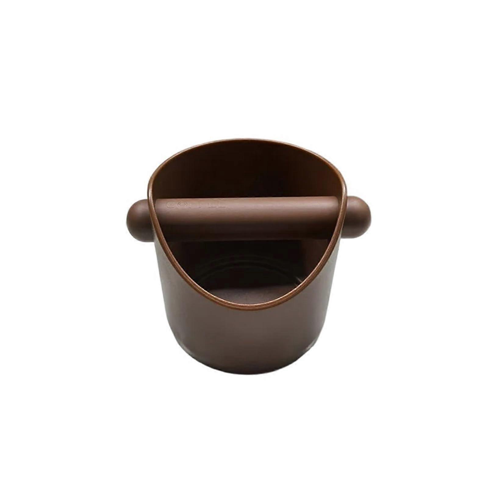 Mini Coffee Knock Box ABS Espresso Grounds Container Mess Compact Countertop Brown