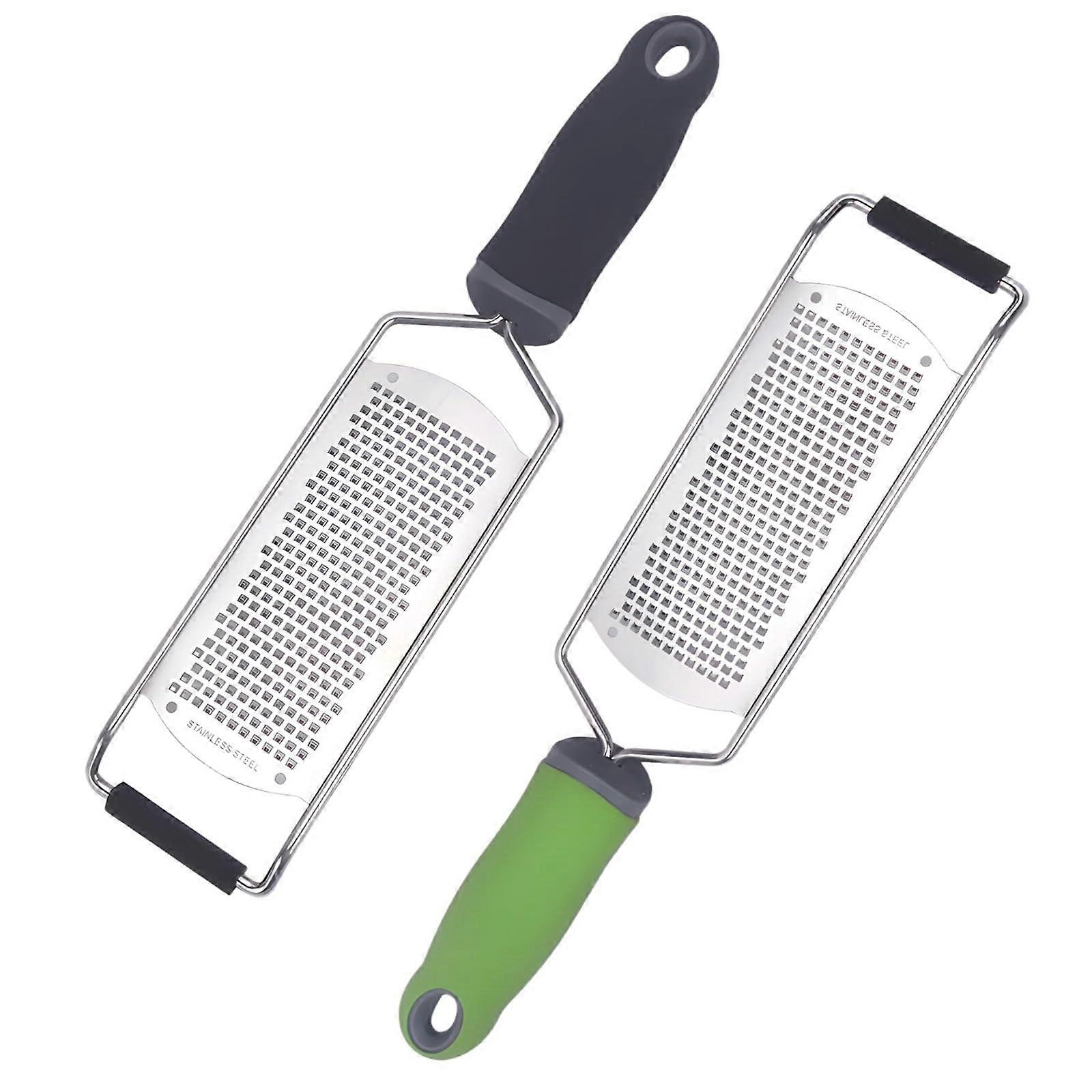 2Pack Stainless Steel Grater Set with Precision Cutting, NonSlip Handle for Cheese, Citrus, Chocolate