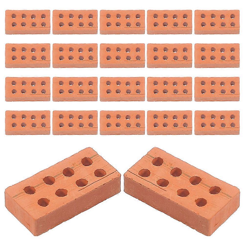 Pottery Clay Mini Bricks for Crafts Brown Bricks for Decoration 200Pcs