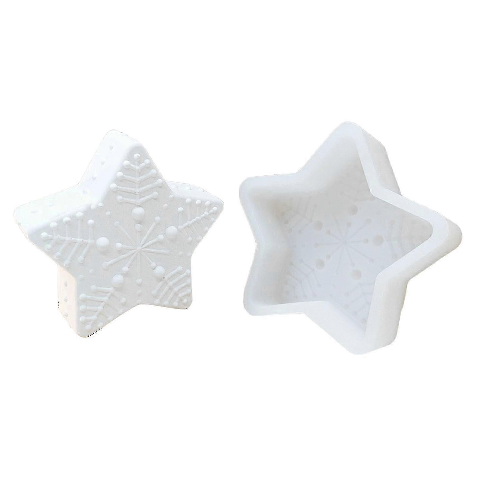 Multiple Purpose Silicones Molds Christmas Snowflake Star pattern Easy Clean Candle Soap Crafting large