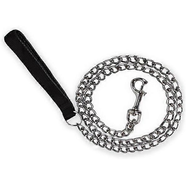 Chain Leash (120cm) Solid Metal Leash Leather Handle