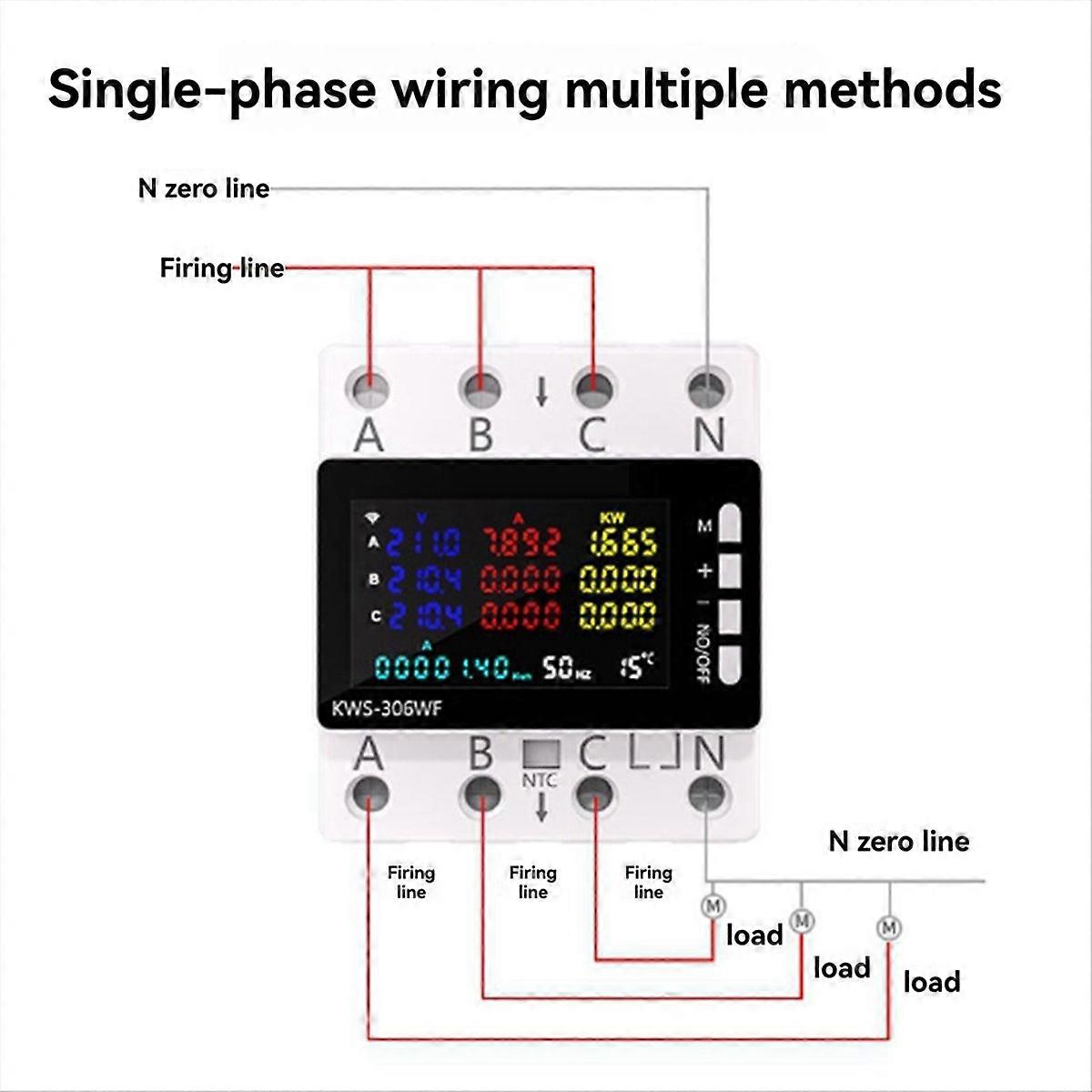 KWS-306WF WiFi Smart Power Meter Voltage Protector Switch Current