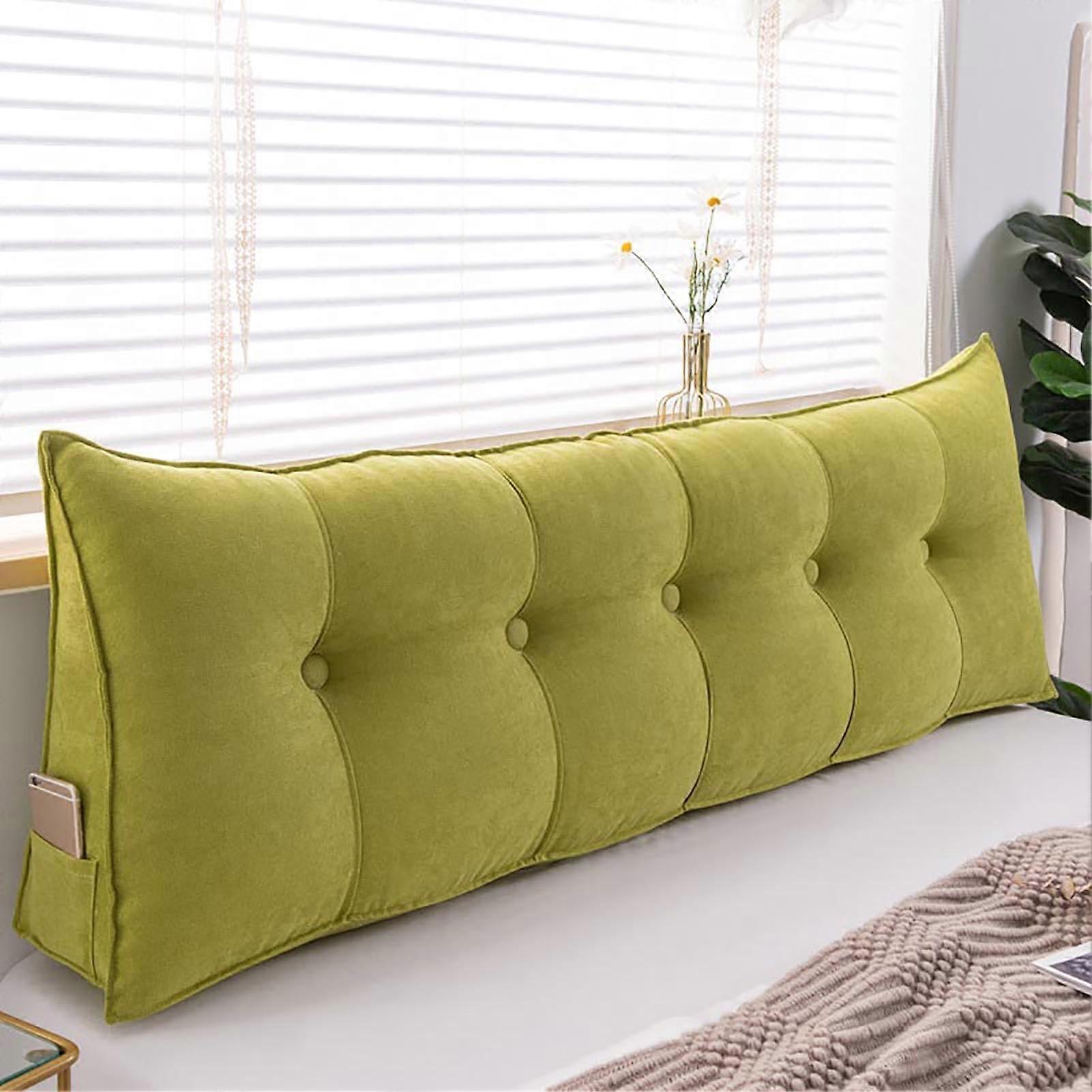 Reading Pillow Triangular Headboard Cushion Ergonomic Back Support Removable Cover 150x50x20cm