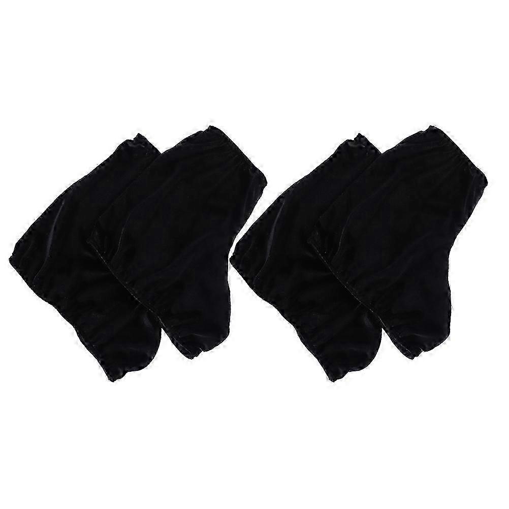 Black Skate Boot Covers Velvet Material for Protective 2Pair