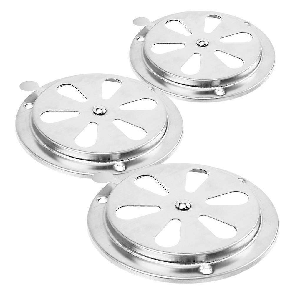 Adjustable Stainless Steel Air Vent Damper for Rv Use 3Pcs Silver