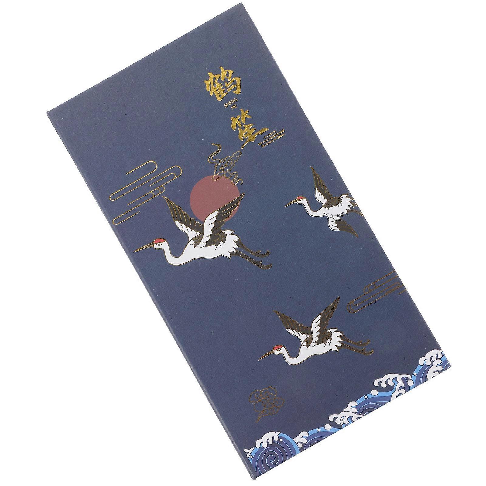 Chinese Style Adhesive Notes Set for Writing Use 1Set with Crane Pattern Design