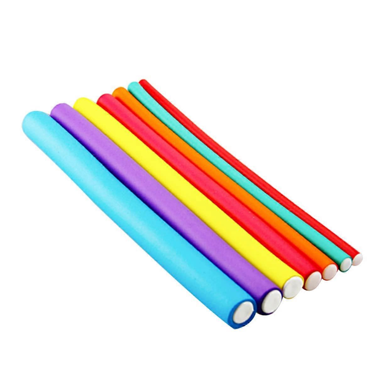 20pcs Jumbo Flexi Rods No Heat Hair Curlers for Quick Styling Cold Wave Rollers Random Colors