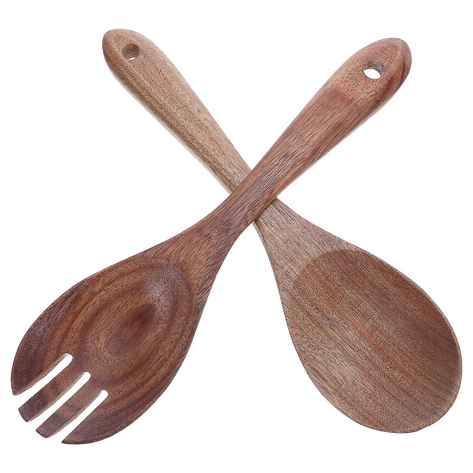 Wooden Kitchen Salad Servers for Serving 1Set Fork and Spoon Set