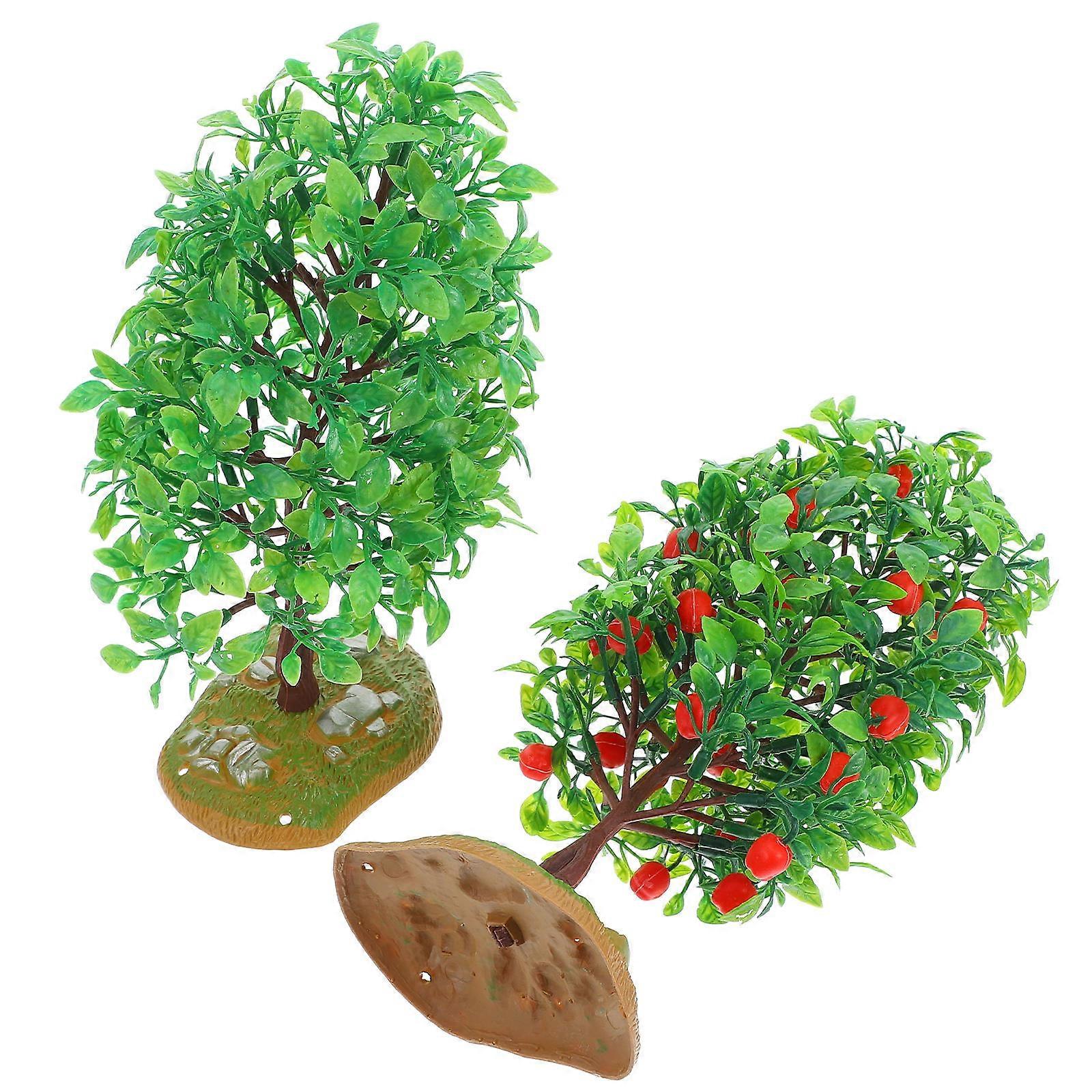 Micro Landscape Model Trees Miniature Scene Tree for Decoration 2Pcs Set