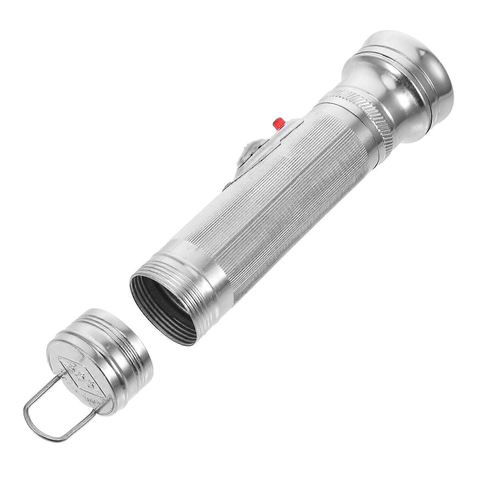 Old-Fashioned Flashlight Portable Metal Flashlight for Camping