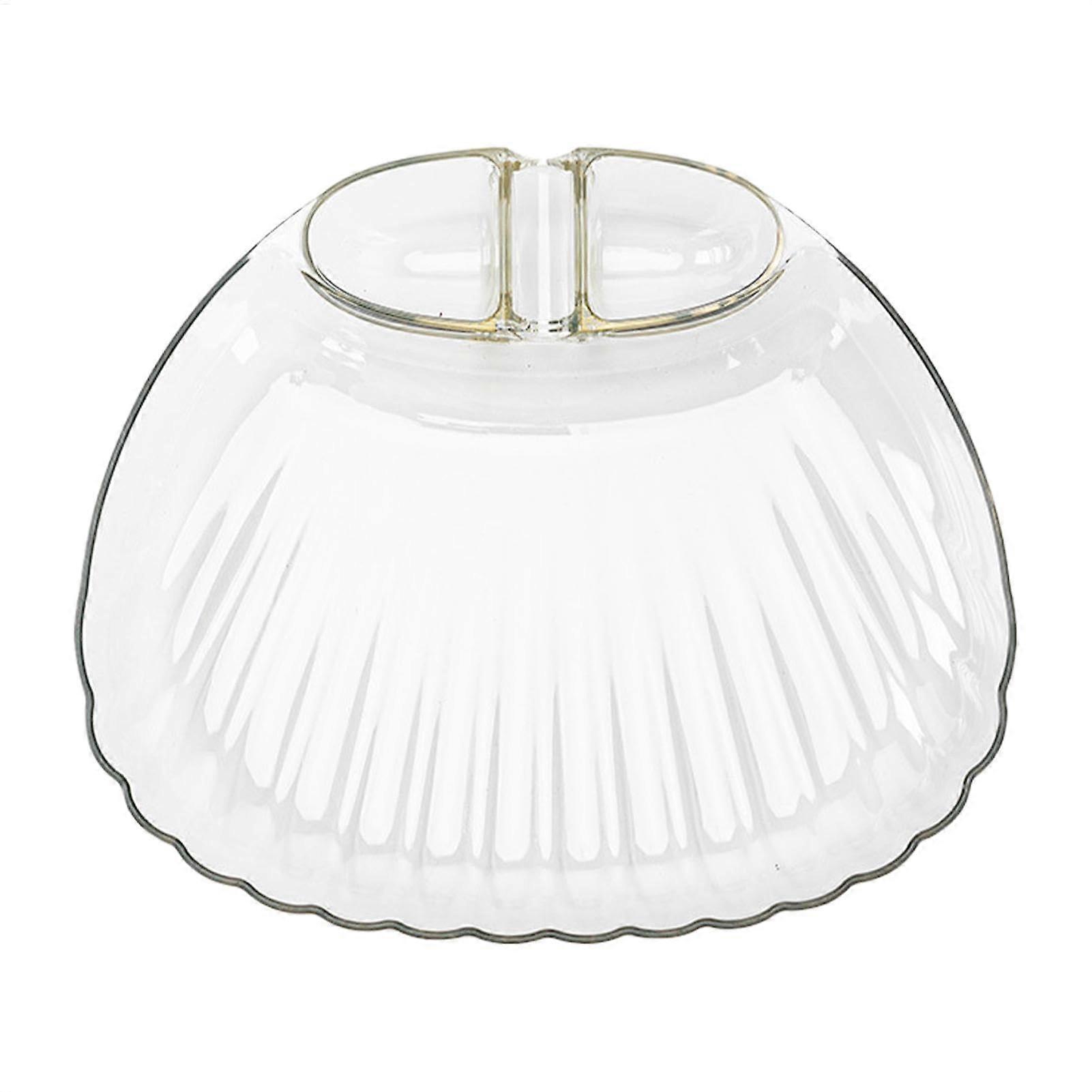 Transparent Dumpling Serving Plate with Dipping Saucer, Elegant Shell Shape, NonSlip, Easy Clean