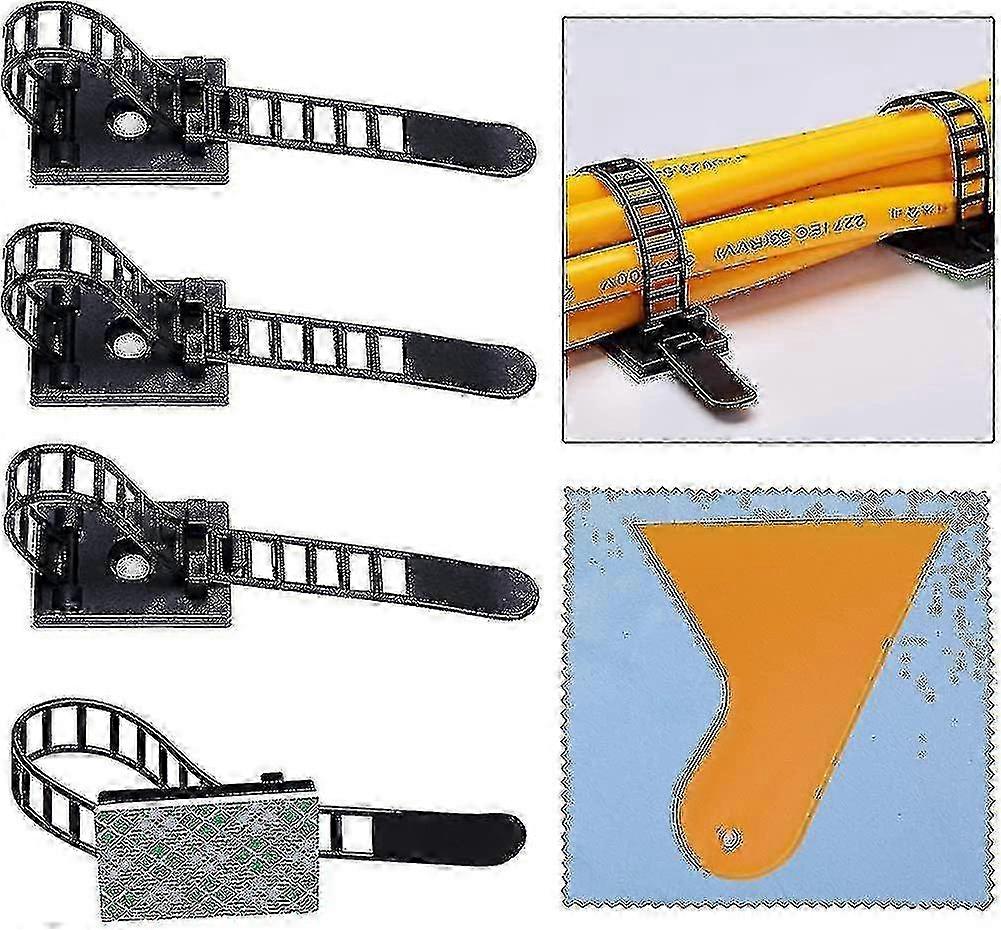100 Pieces Cable Clips, Cable Ties Adhesive Cable Clips Adjustable Nyl 25-26s