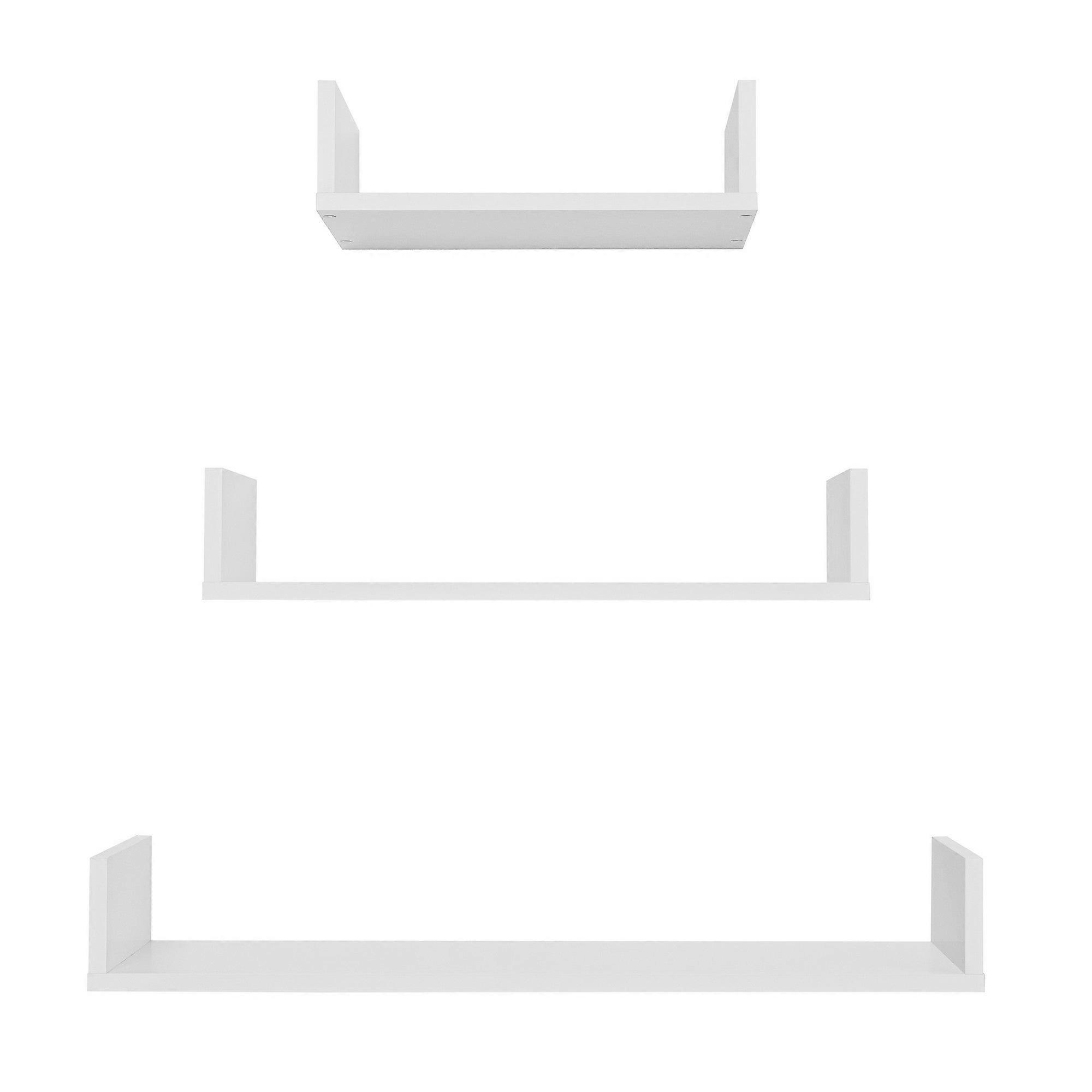 Oslo Three Piece Shelf Kit (White) Wall Shelves