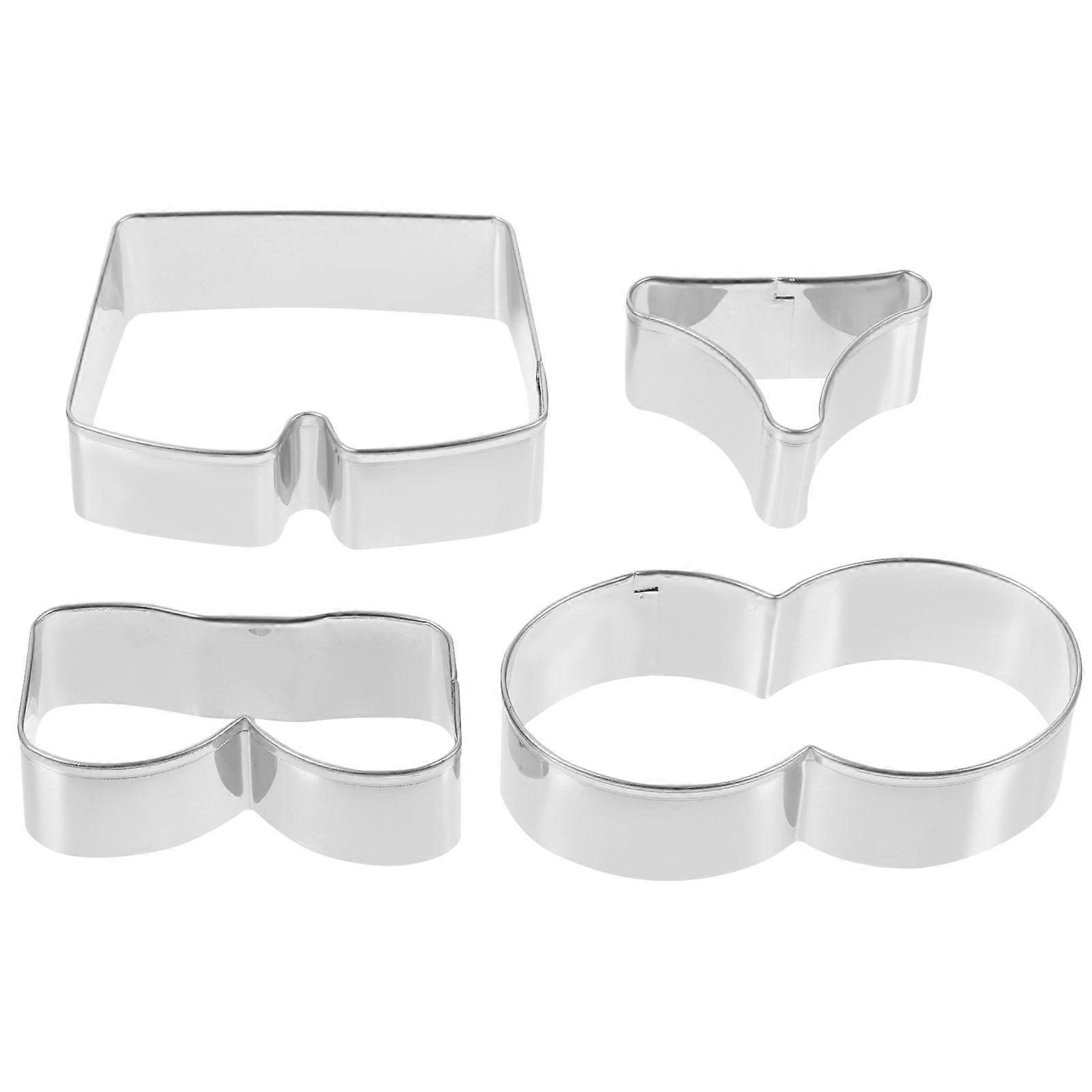 4pcs Stainless Steel Cookie Cutters Reusable Cookie Making Molds Cookie Baking Tools