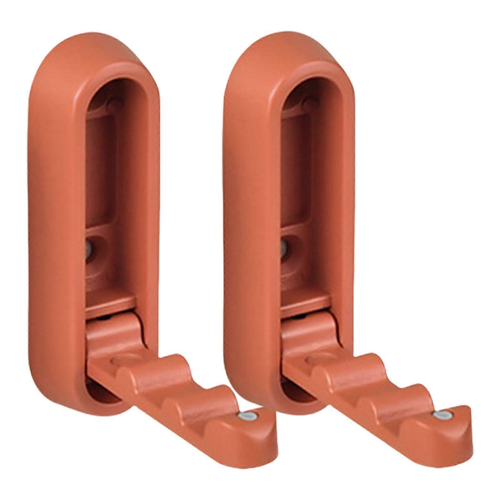 2pcs Foldable Towel Hook Wall Mounted Space Saving Matte Orange for Bathroom Kitchen Closet