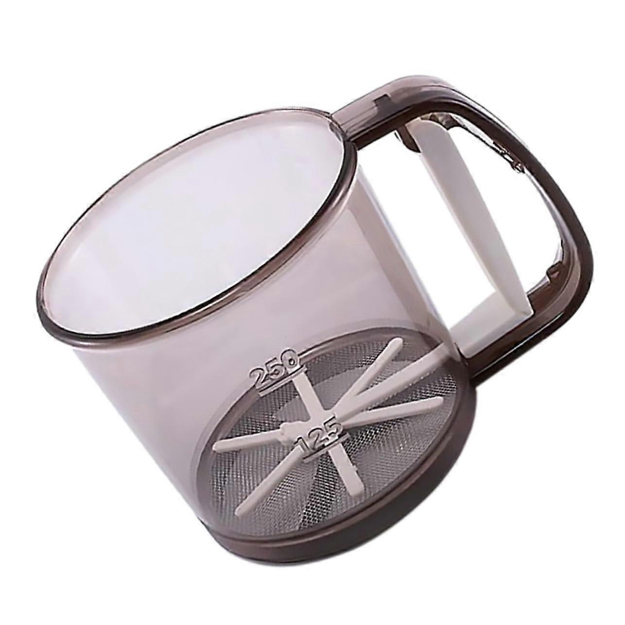 Flour Sifter Stainless Steel Mesh Cup Style with Precise Measuring Scale for Baking Ingredients