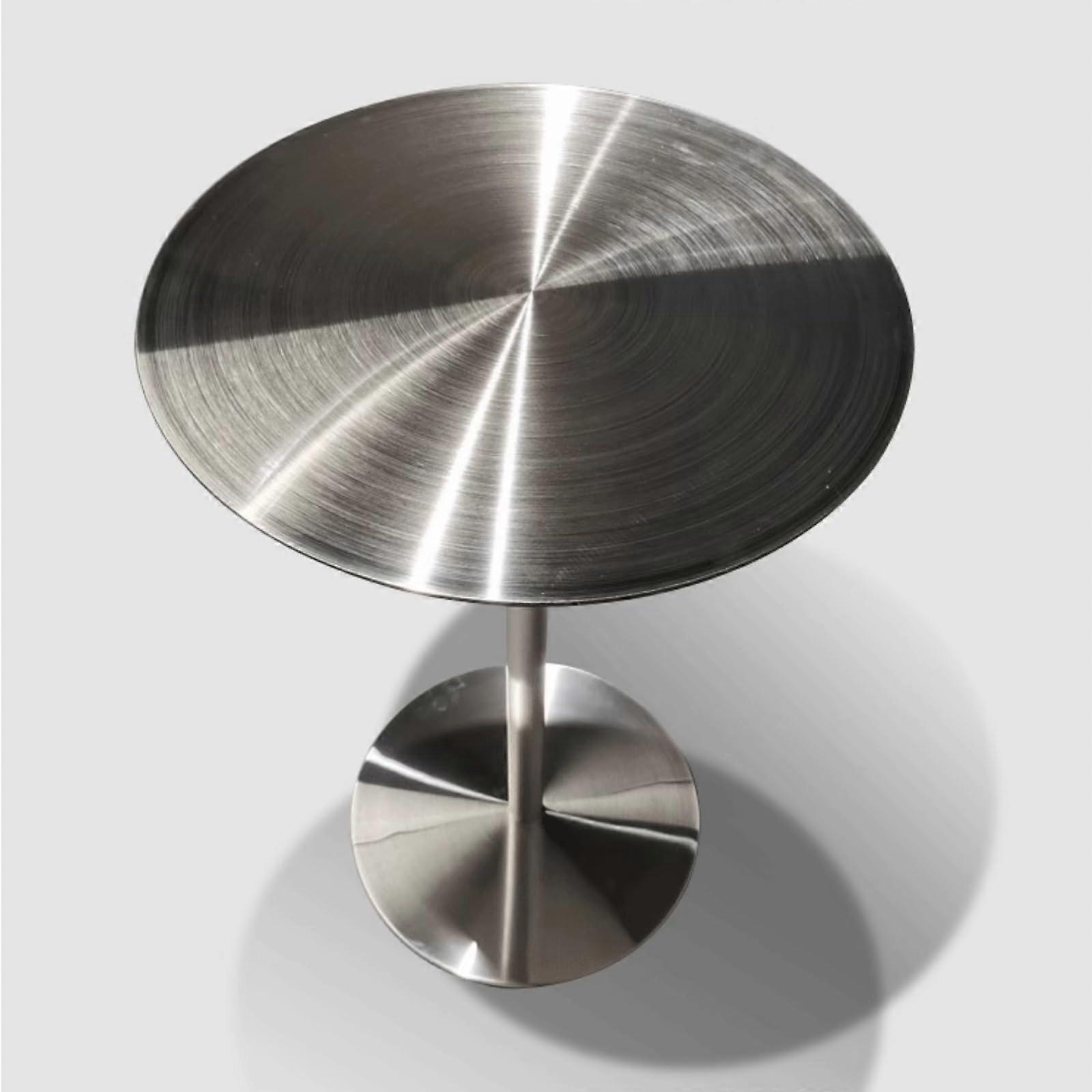 Stainless Steel Side Table Round 80cm ScratchResistant Bistro Dining Table with Stable Base