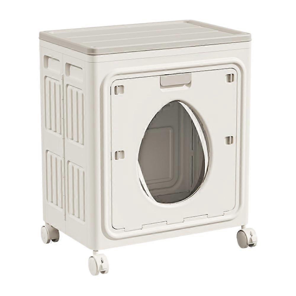 Rolling Laundry Basket with Lid, Double Door Access, Foldable Hamper with Wheels for Small Spaces