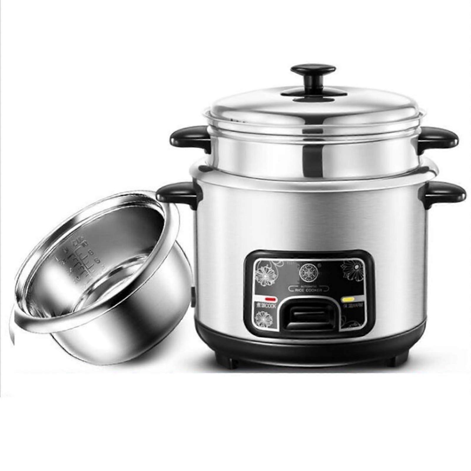 Mini Rice Cooker 5L Stainless Steel with Keep Warm Function, Non Stick Bowl, One Touch Cooking
