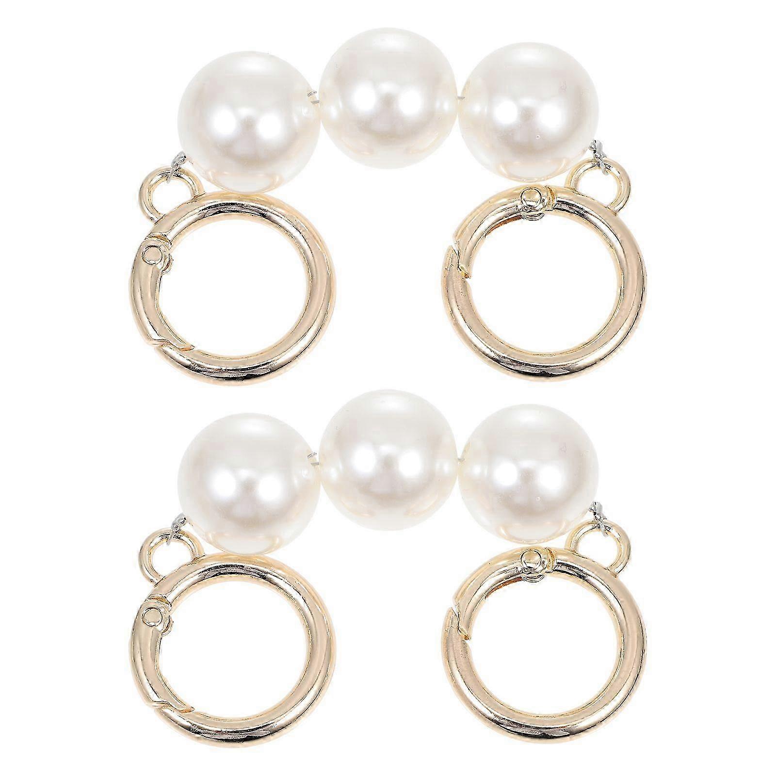 2 Pcs Delicate Pearl Bag Extension Chains for DIY Bags Replacement