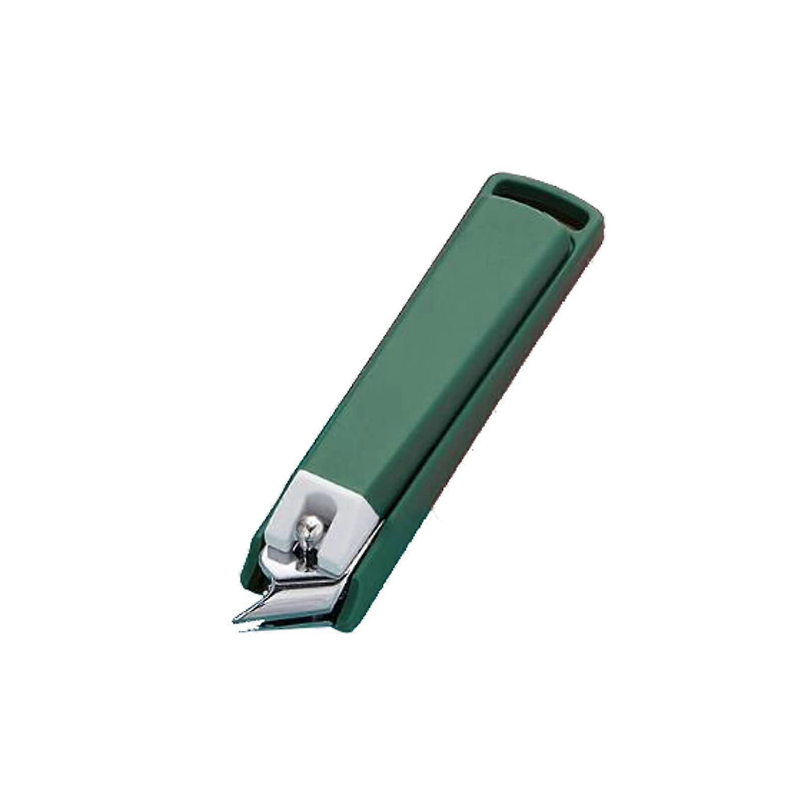 Nail Clippers with Precision Curved Blade and SplashResistant Design, Large Bevel Green