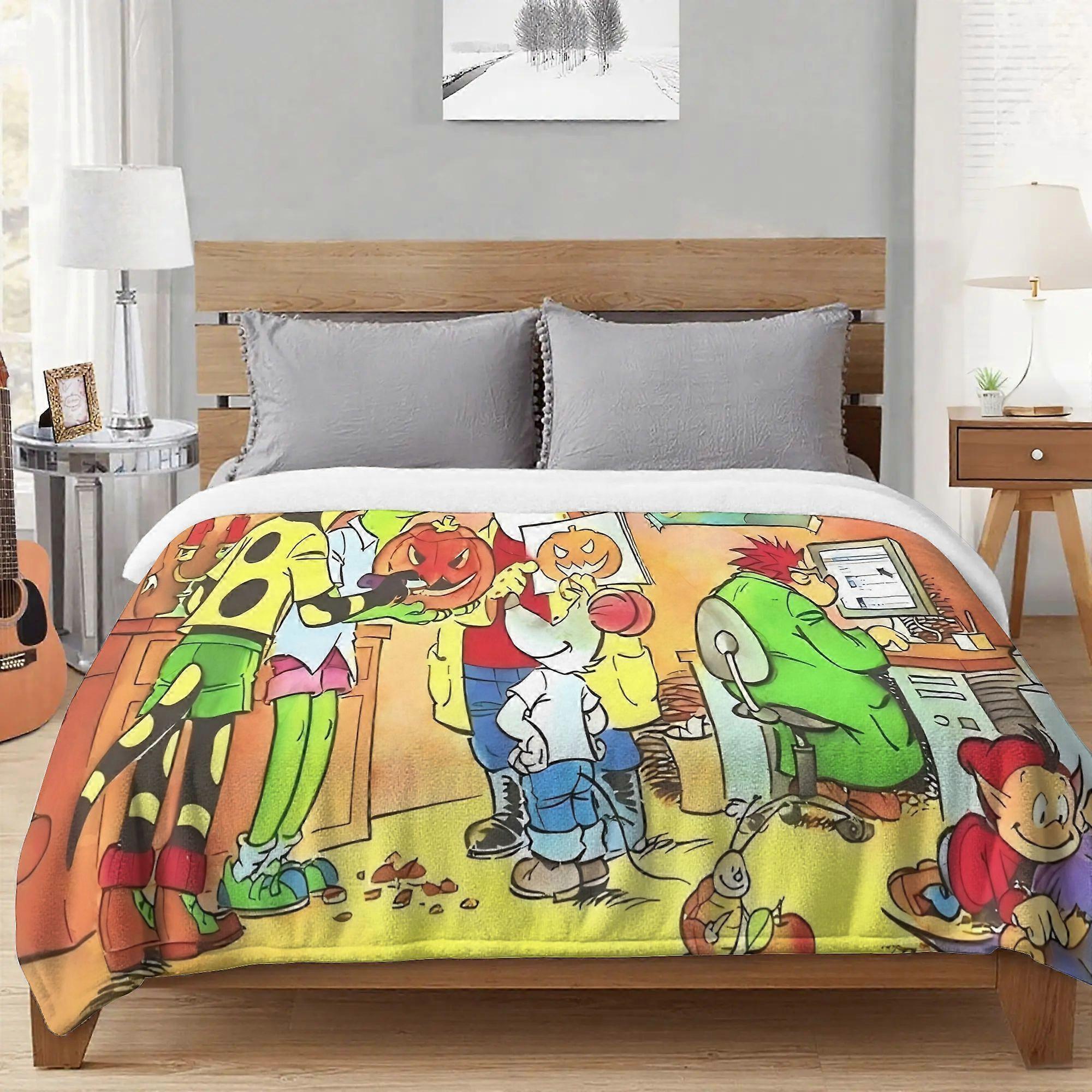 Lurchi Printed Flannel Blanket Lightweight Soft and Warm