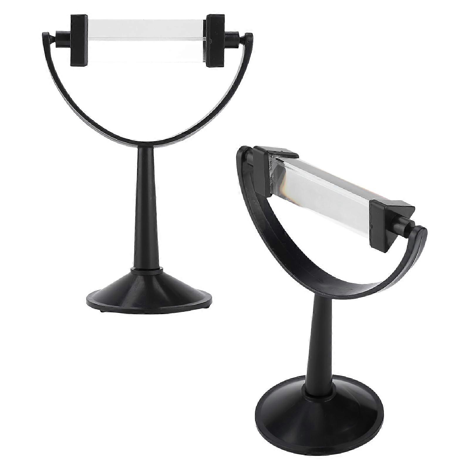 2PCS Optical Glass Triangular Prism with 360° Rotation Stand for Photography and Physics Teaching