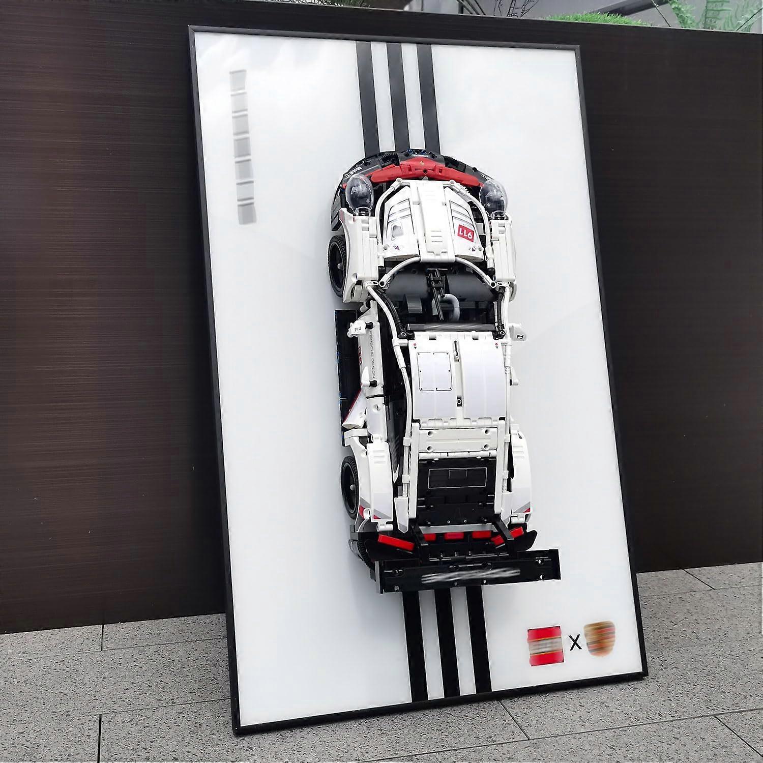 Display Case with Acrylic Mirror, SpaceSaving Car Wall Mount Frame for  Technic 42096 Porsche