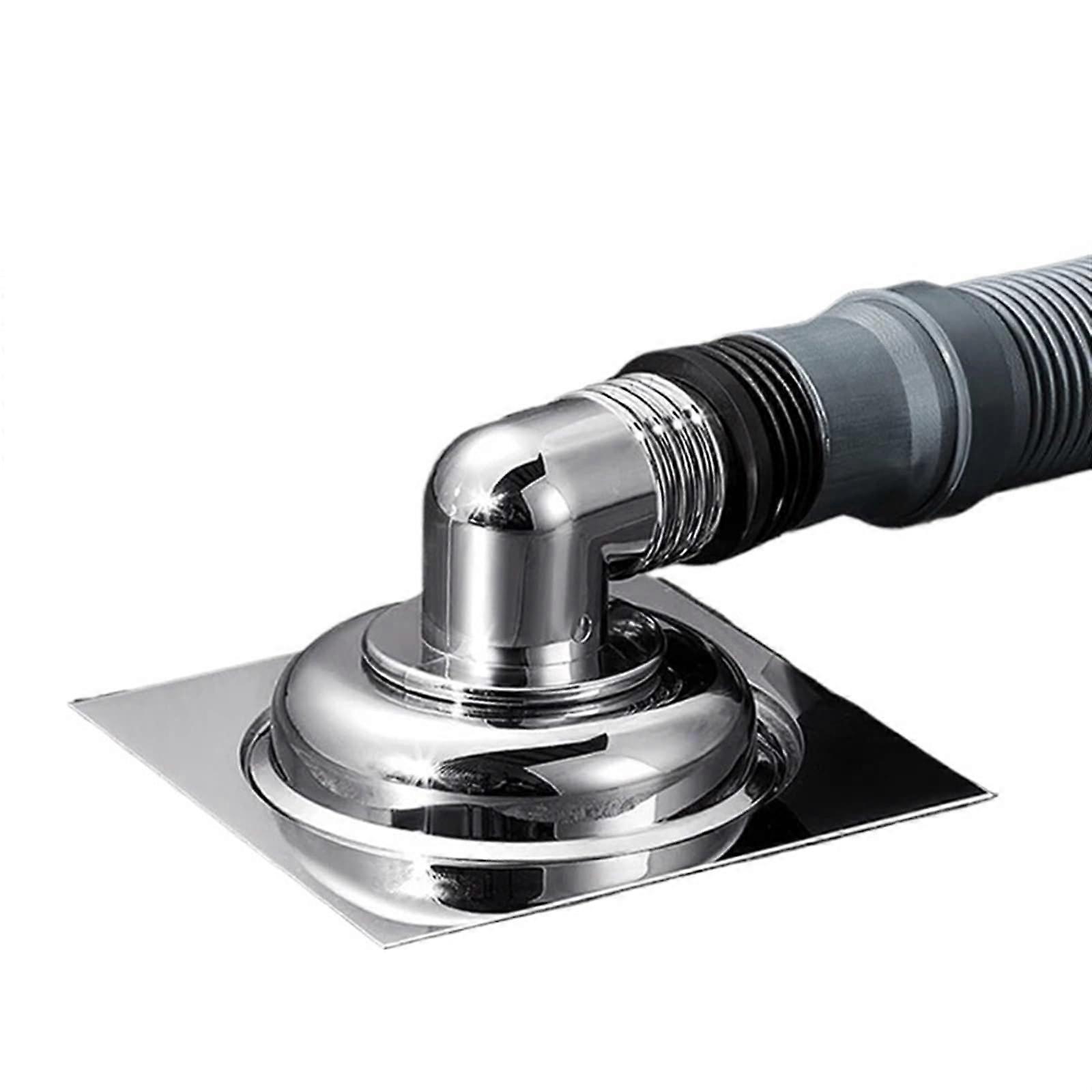 Square Elbow Drain Stopper with Water Flow Control and Debris Capture for Bathroom Sink