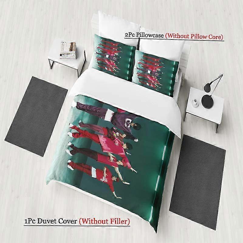 Snow Man Synchronized Action Choreography Creative And Tacit Understanding Pattern Three-Piece Set Soft And Comfortable Bedding Set