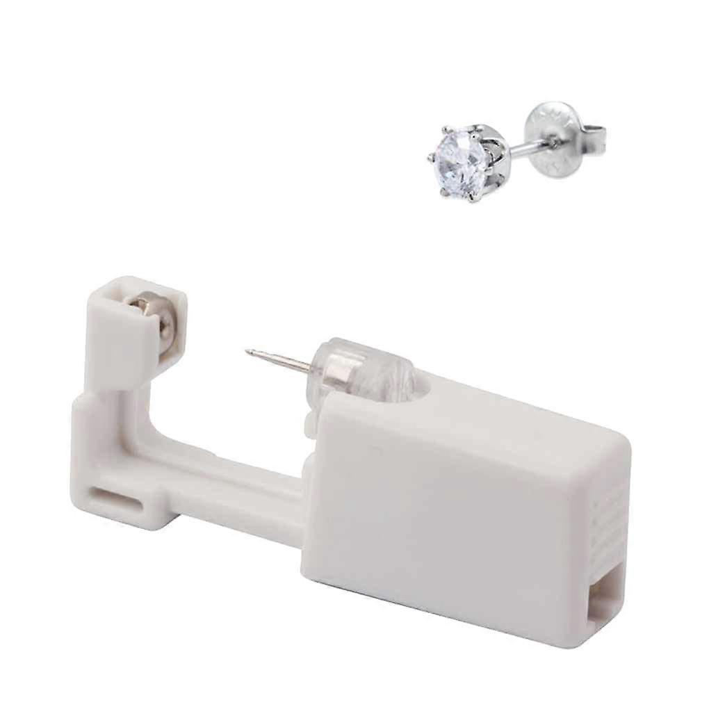 Ear Piercing Kit with SpringDriven Gun, SingleUse Safety Design, Preloaded Silver Studs
