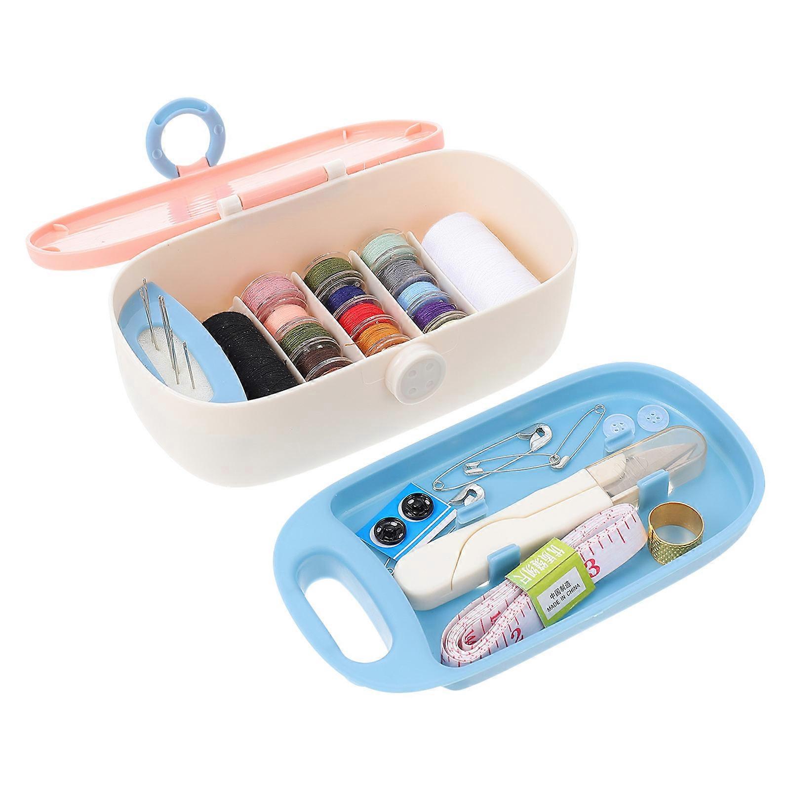 Sewing Tool Box for Storage Use Pink Needlework Kit Portable