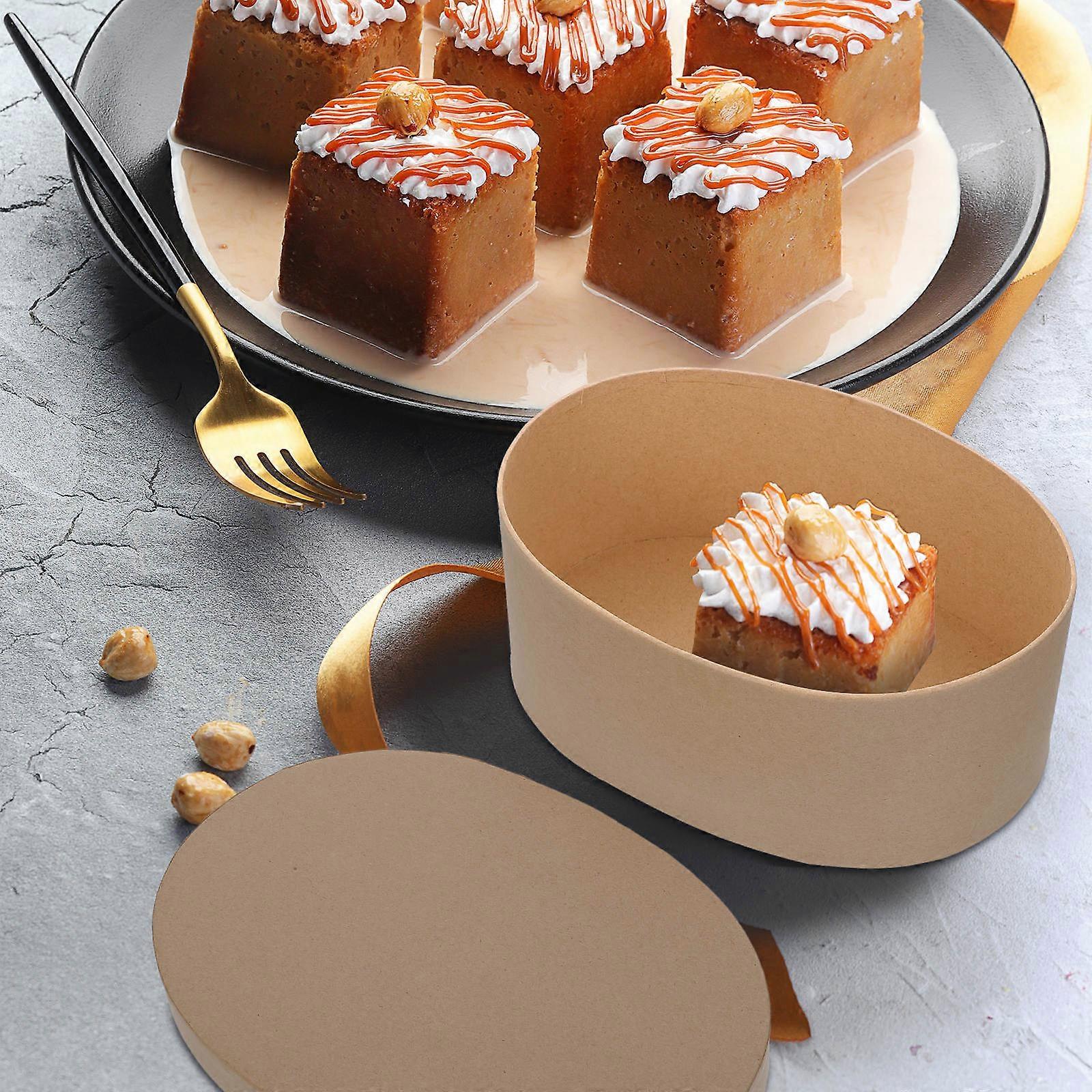 Oval Kraft Paper Boxes for Gift Packaging 3Pcs Candy Storage Boxes