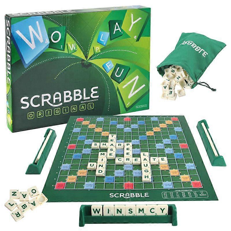 Deluxe Scrabble Set with Locking Tiles for Family Fun