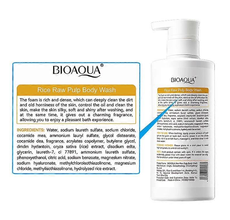 BIOAOUA Rice Original Pulp Shower Gel (Foreign Version) 500ml