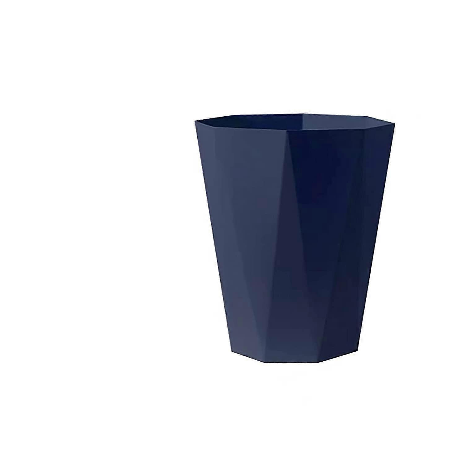 Small Dark Blue Plastic Trash Can with Compact SpaceSaving Design for Bathroom Kitchen Countertop