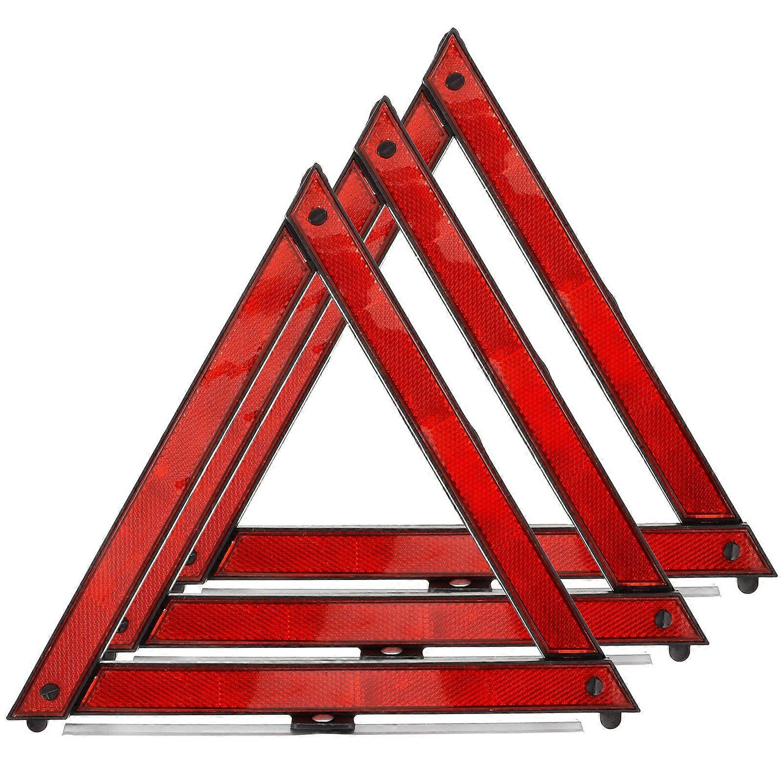 3pcs Safety Triangle Road Emergency Triangle Safety Reflective Triangle Warning Triangle