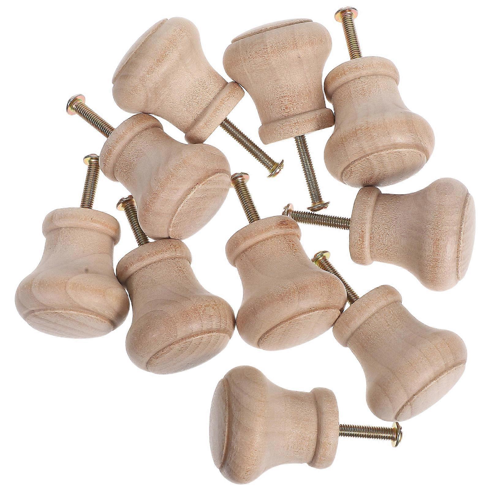 Wooden Drawer Pulls Knobs for Wardrobes Function Drawer 30Pcs Beige Handles