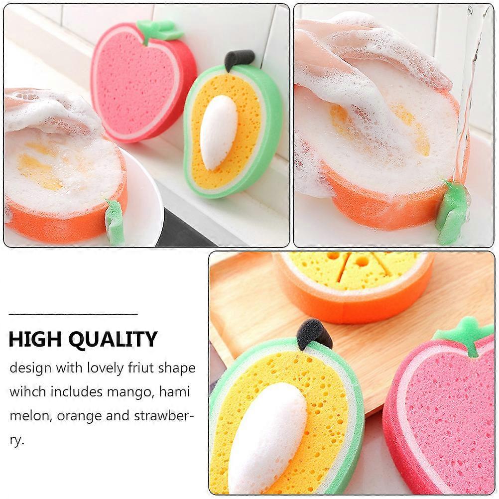 Dish Sponge Fruit Shape for Kitchen Use 4Pcs Thick Sponge Set