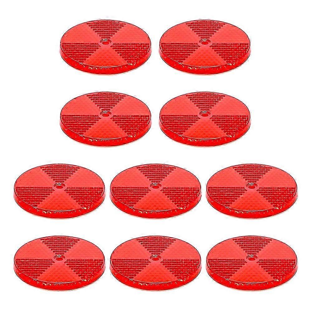 10 Pack Front Round Reflector for Driveway Fence Gate Posts Trailers with Center Mounting
