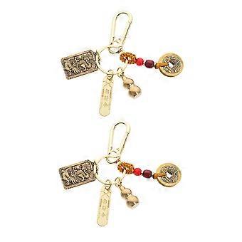 Zodiac Keychain 2Pcs Copper Keychain Accessories for Car Keys Decoration