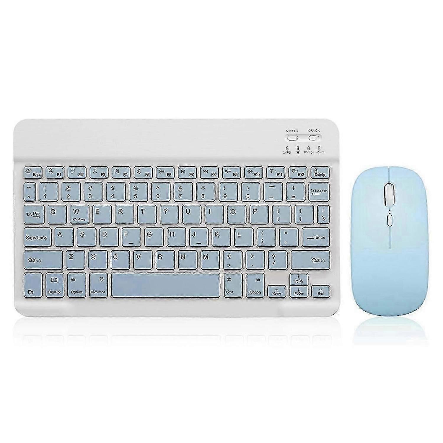 10 Inch Bluetooth Keyboard Ultra-Slim Wireless Mouse Keyboard Set E