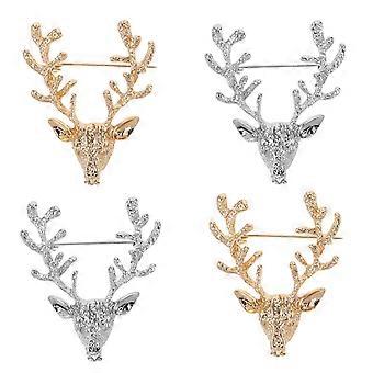 4 stks herten hoofd broches metalen broche pin decoratieve pin pak sjaal gesp broches