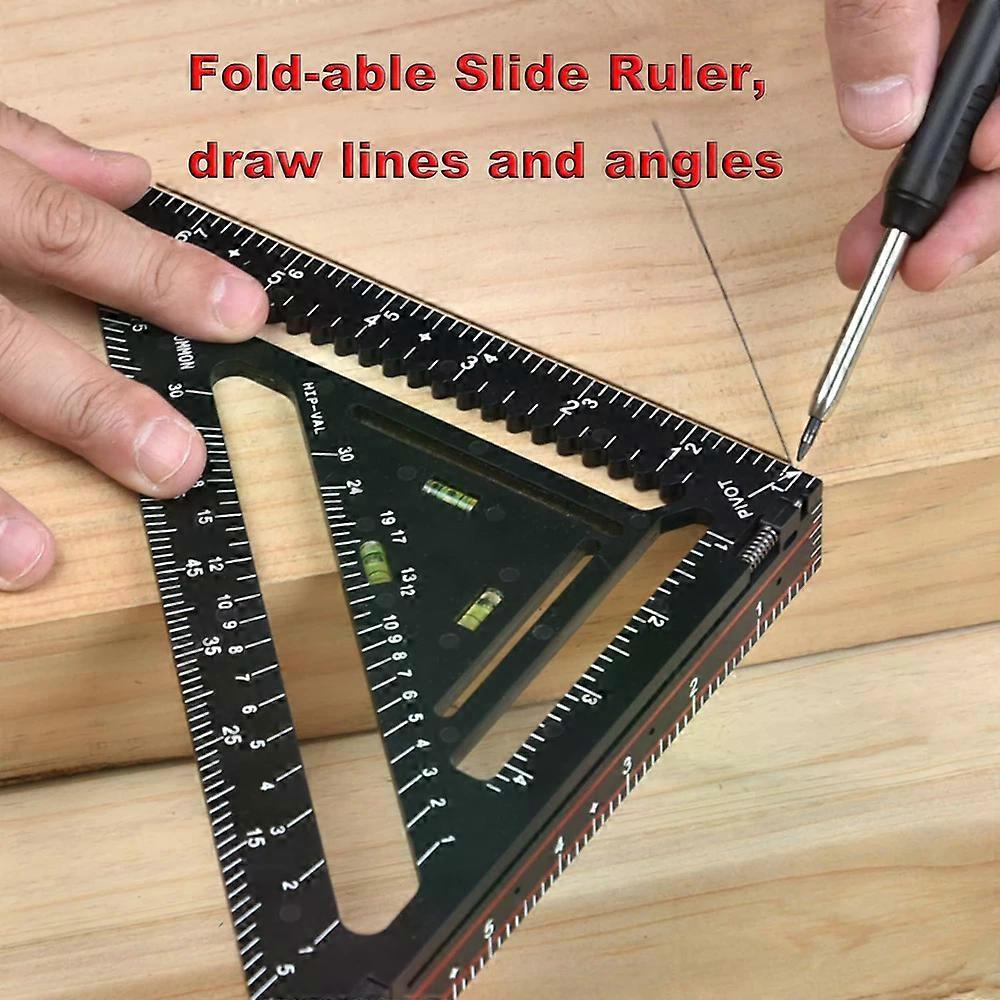 Foldable Carpenter Square 7 Inch Angle T-Ruler Multi-Purpose Carpenter Tools, Ra