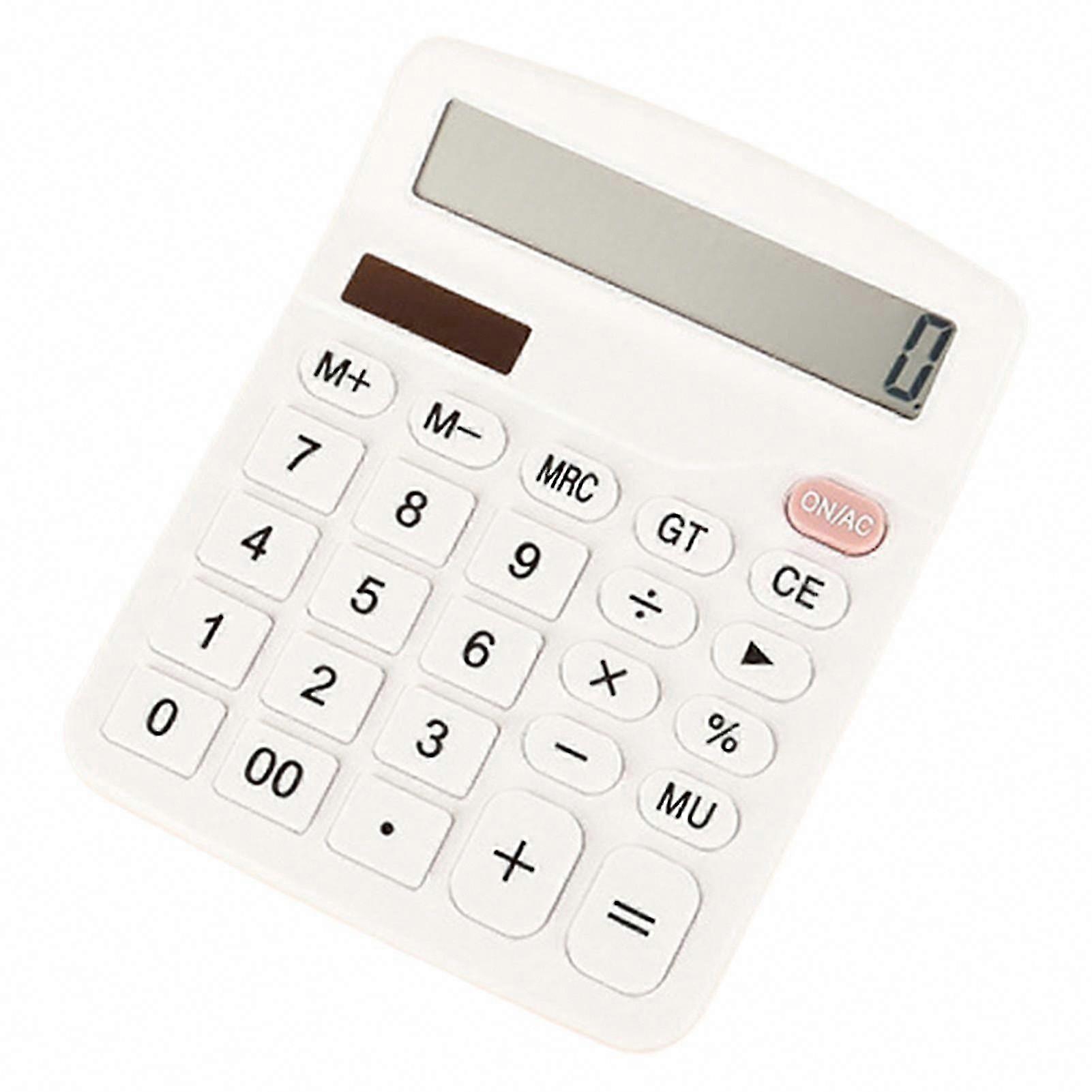Mini Calculator 12 Digits Clear Screen Comcompatible withtable Buttons Ultra-thin Desktop Office Supply